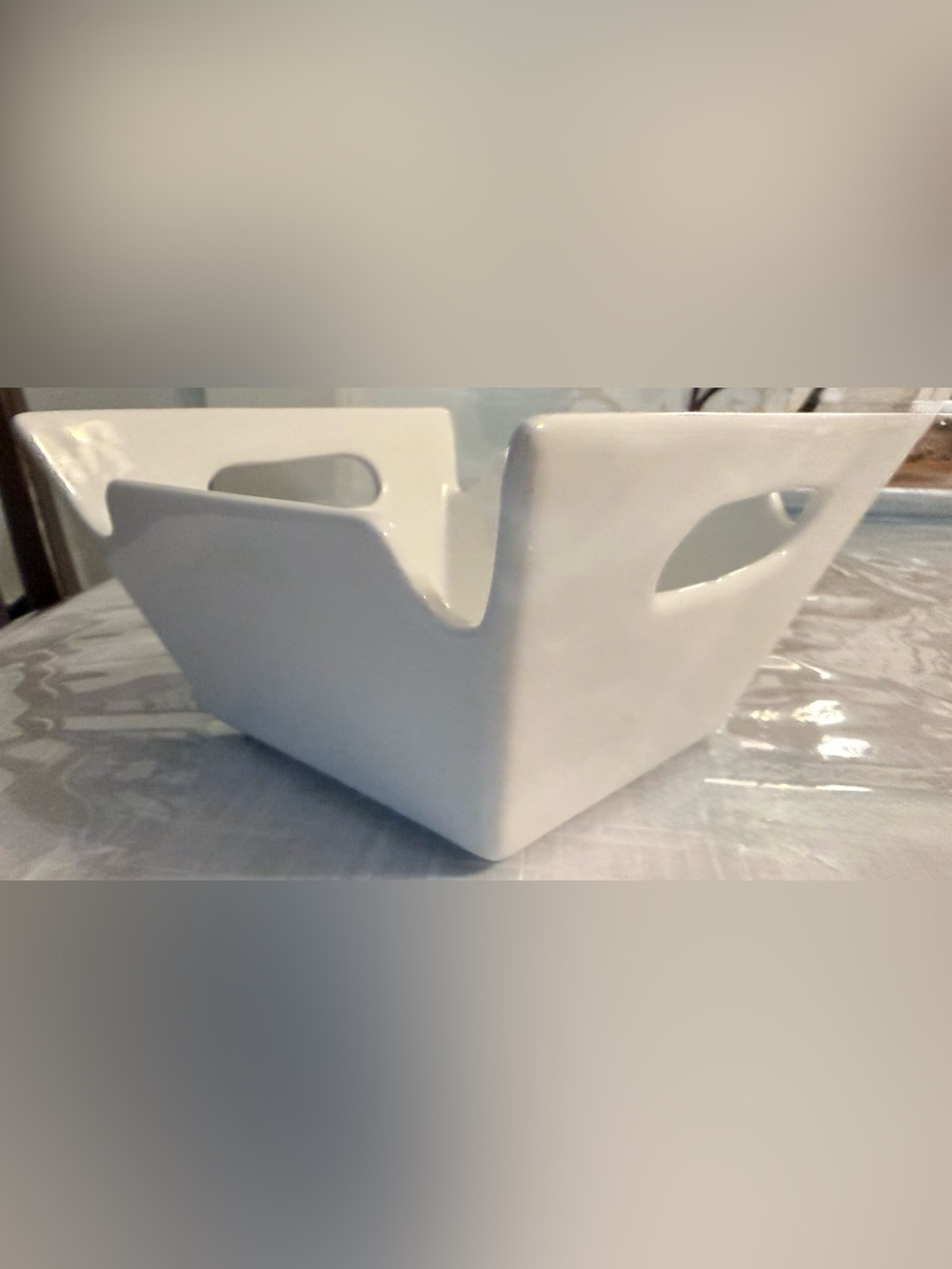 Storehouse White ceramic square basket good for serving berries small side dish - Picture 2 of 11